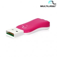 Pen Drive Titan 8GB USB Leitura 10MB/S e Gravação 3MB/S Multilaser Rosa